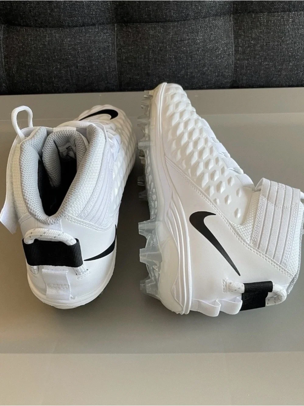 Nike Force Savage Pro 2 Mid White/Black Football Cleats Men's Sz 11 AH4000-100
